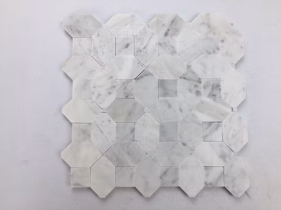 Tuiles de mur de mosaïque en forme d'hexagone personnalisées en pierre mosaïque Golden Select Mosaic Wall Tile