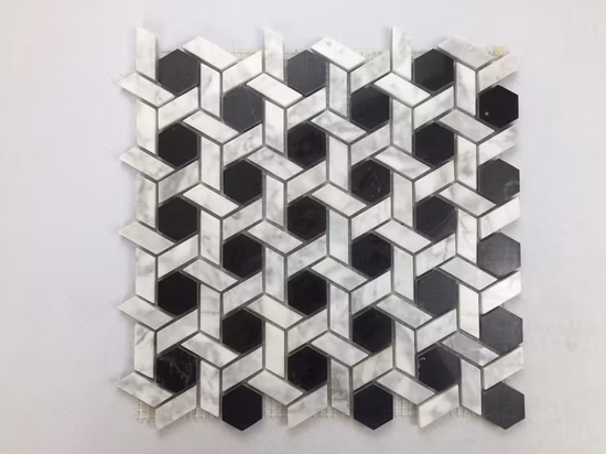 Stone Mosaic Custom Hexagon Shaped Mosaic Wall Tiles Golden Select Mosaic Wall Tile