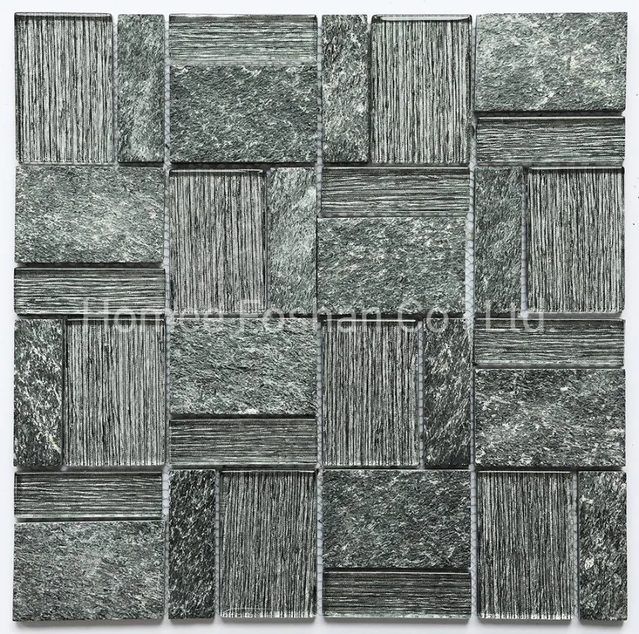 Nouveau design mosaïque en pierre de verre carreaux de marbre couleur argent Mosaico