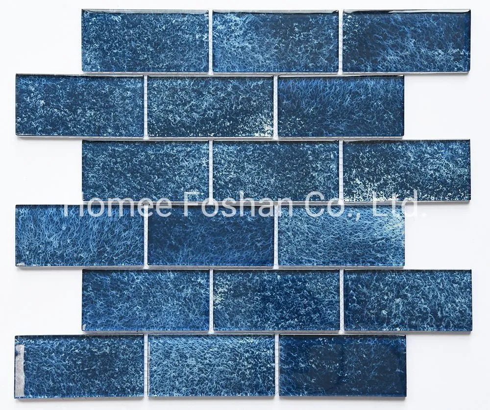 2022 Mosaïque de verre de conception populaire Mosaïque de verre bleu Mosaïque de piscine
